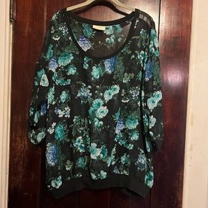 See Through Floral Top